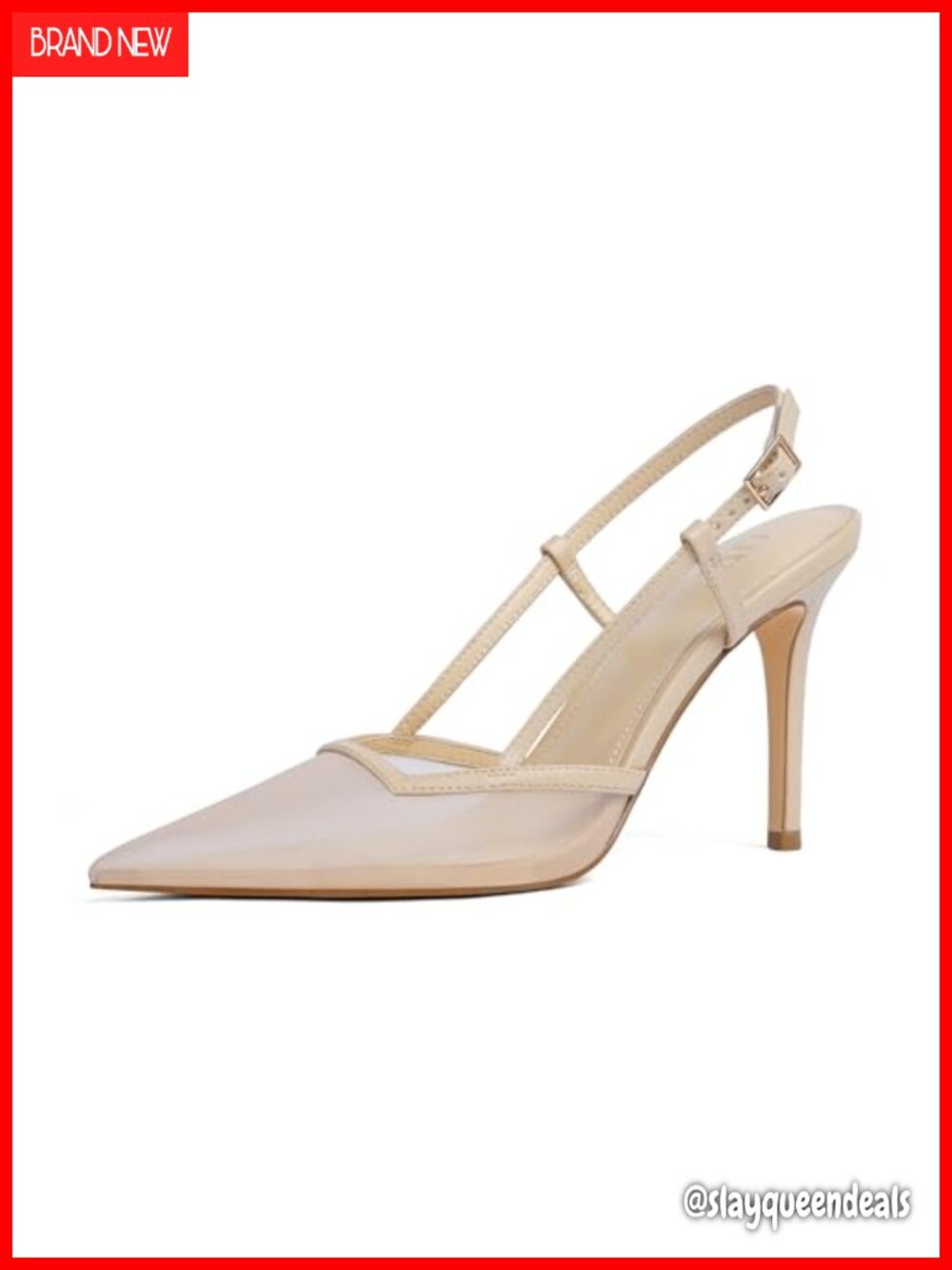 Stiletto Heels Slingback Pumps Pointed Toe Dressy Shoes for Weddings Parties